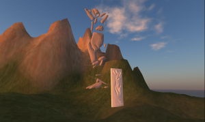 Virtual statues are capable of doing things that real statues cannot, like float in the air